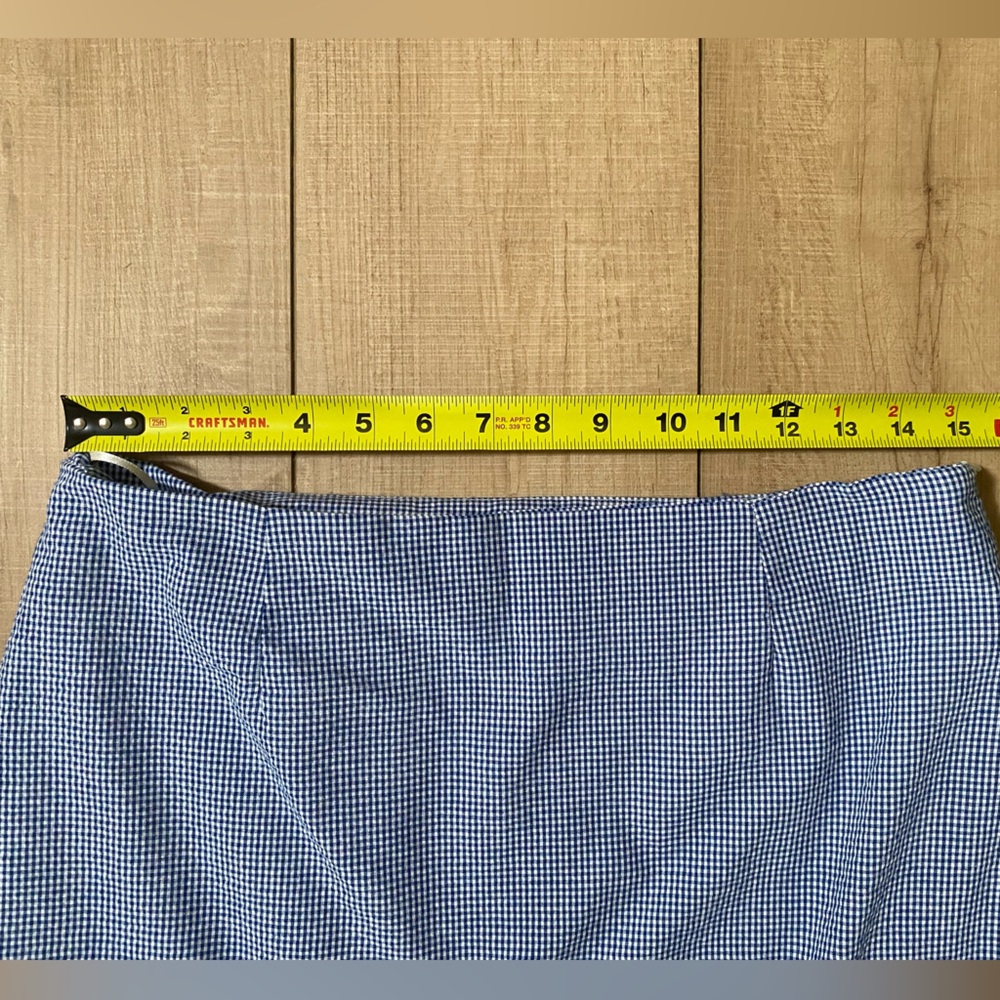 Papermoon Gingham Scalloped Hem Mini Skirt – Blue, Size L - Picture 4 of 13